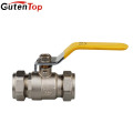 Guten top high quality 1 inch Compression brass ball valve with clamp suppiler Brass Ball Forged Nickel-Plated